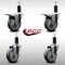 Service Caster 4'' SS Gray Poly Swivel 1-1/4'' Expanding Stem Caster Set 2 Total Lock Brakes, 4PK SCC-SSEXTTL20S414-PPUB-2-S-2-114 - alternate 3